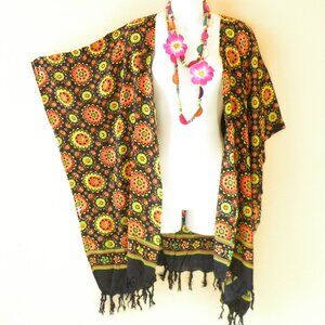CB31142 Abstract Batik Plus Cardigan Duster Women Jacket Fit up to 5X